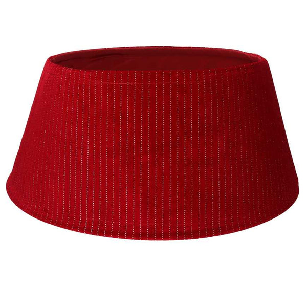 prezzo Copri base albero tessuto rosso e argento tondo cm Ø56xh25