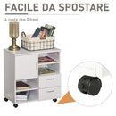 Mobile TV in Legno 2 Cassetti e 1 Anta Bianco 60x65x35 cm 