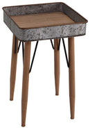 Tavolino Vassoio Rettangolare in Metallo Quadro