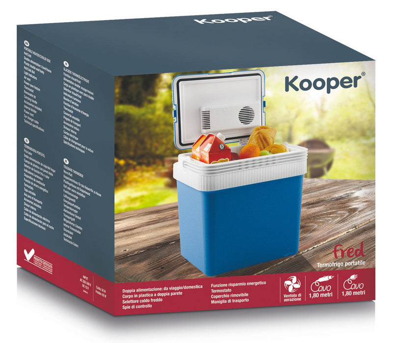 Frigorifero Portatile Termofrigo Caldo/Freddo 24L 50W Kooper Fred Blu