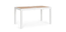 Tavolo Allungabile da Esterno 140-210x77x75h cm in Alluminio e Polywood Hilija Naturale e Bianco  