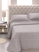 Copriletto in Jacquard Tinto Filo Cober Ibiziano Grigio Perla Varie Misure