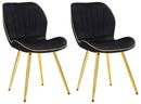 Set 2 Sedie Paris Space Nera e Oro 46x58x77 cm in Legno e Ferro 