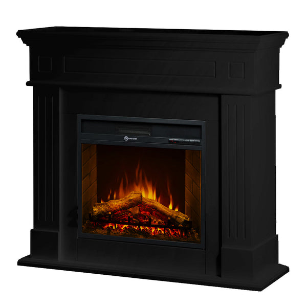 Camino Elettrico da Terra 110x36x100 cm Cambridge In Legno Nero online