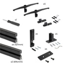 Kit Struttura Modulare con Raccordi a Parete in Alluminio Emuca Zero Nero