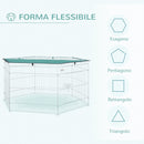 Recinto Recinzione per Animali Domestici 6pz 59x60 cm con Copertura 