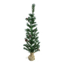 Albero di Natale 90H cm con pigne e base in juta Abete Artificiale