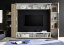 Parete Attrezzata Mobili Soggiorno Mobile TV Libreria Pensile e Mobile a Colonna TFT Akira 2 Bianco e Rovere