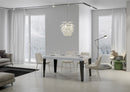 Tavolo Allungabile 120-224x90x77 cm Flame Bianco Frassino Telaio Antracite