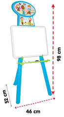 Lavagna per Bambini 52x46x98 cm con Portabicchieri Celeste