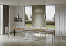 Tavolo Allungabile 120-380x90x77 cm Volantis Noce Telaio Bianco 