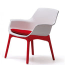 Set da Giardino Divano Poltrone e Tavolino in Polipropilene Vandi Bianco e Rosso