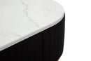 Consolle Fissa 1 Cassetto 100x43x74 cm in Metallo e Tessuto Imbottito Nero