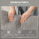 Divano Letto Moderno a U 282x140x86 cm con 2 Chaise Longue e Vani Contenitore Velluto a Coste Grigio      