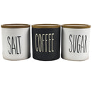 Set 3 Barattoli Sale Zucchero e Caffè Ø8,5x9 cm 300 ml in Gres VdE Tivoli 1996 Urban Kit