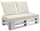 Coussins pour Palettes 120x80 cm Assise et Dossier en Simili Cuir Mariotti Belem Beige
