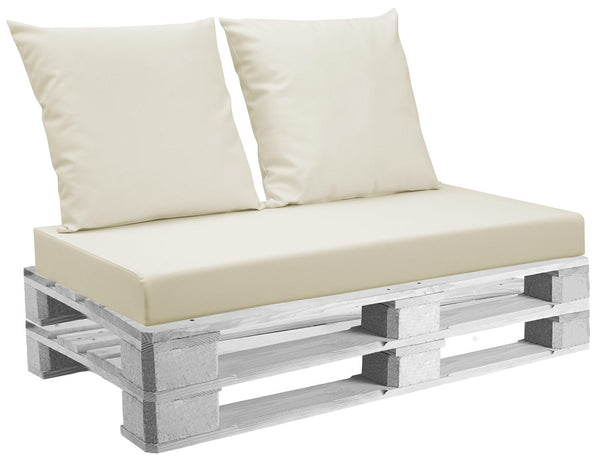 acquista Coussins pour Palettes 120x80 cm Assise et Dossier en Simili Cuir Mariotti Belem Beige