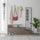 Meuble d'entrée 137x35x154 cm Ramda tourterelle noyer avec miroir