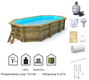 Piscina Ottagonale Fuori Terra 657x407x120 cm in Legno