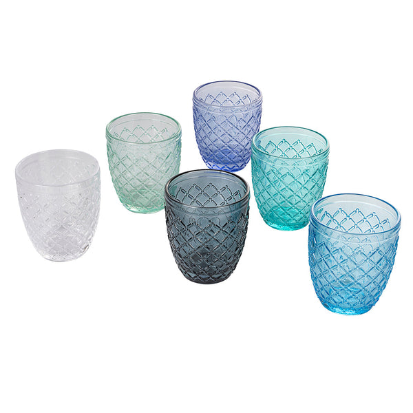 Lot de 6 verres à eau Castle Ocean en verre bleu Villa d'Este Home Tivoli acquista