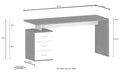 Scrivania 3 Cassetti 160x60x75 cm New Selina Bianco Lucido/Report Grigio  