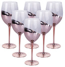 Set 6 Calici Chic in Vetro VdE Tivoli 1996 Trasparente e Rose Gold