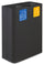 Poubelle système de collecte des déchets 60x30xh80 cm en acier peint avec double compartiment noir