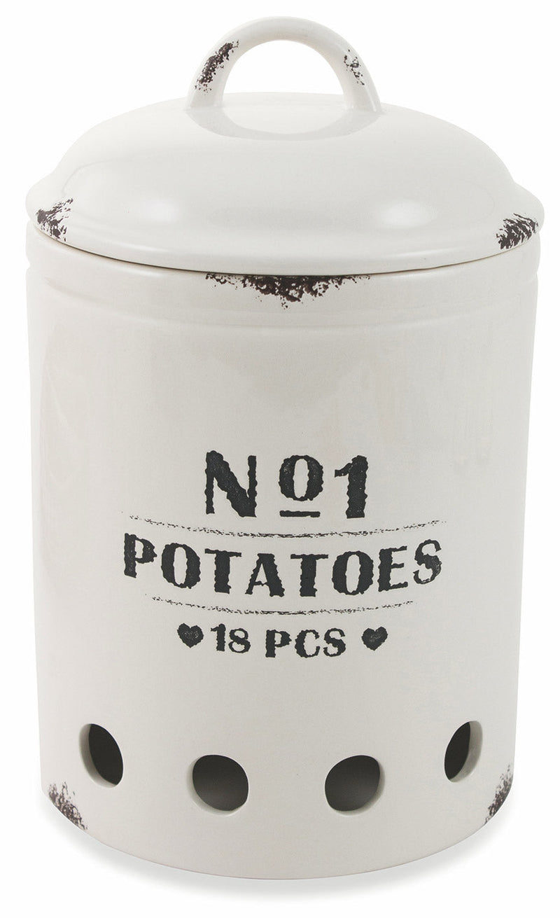 Barattolo Portapatate in Ceramica Villa d'Este Home Tivoli Bianco