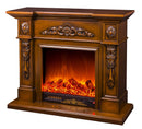 Camino Elettrico da Pavimento 102x120x33 cm Effetto Fiamma 1500W Siena Marrone