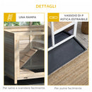 Conigliera Gabbia per Conigli 91,5x53,3x73 cm 2 Piani in Legno