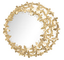 Specchio Glam Butterfly Wind Ø81,5x3,5 Misura Specchio Ø55 cm in Ferro Oro