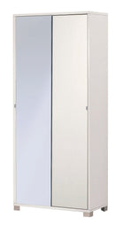 Armadio 2 Ante Scorrevoli con Specchio 82x190x41 cm Bianco Fiammato