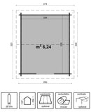 Casetta Box da Giardino Porta Utensili 250x300 cm in Legno Elena