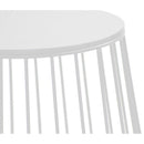 Tavolino da Caffè Ø41,5x43 cm in metallo con ripiano in legno Bianco