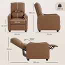 Poltrona Relax Reclinabile Manuale 155° 69x91x100 cm con Poggiapiedi in Pelle PU Marrone Scuro      