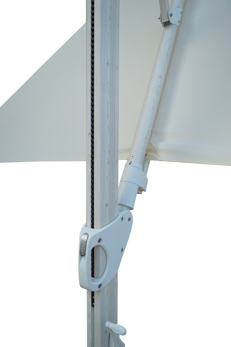 Ombrellone da Giardino Decentrato 3,3x3,3m in Alluminio Telo in Poliestere Trastevere Bianco