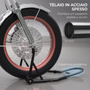 Cavalletto Anteriore per Moto 70x47x34,5 cm con Tappetino Antiscivolo e Adattatori Regolabili Capacità 200 kg in Acciaio e PP      