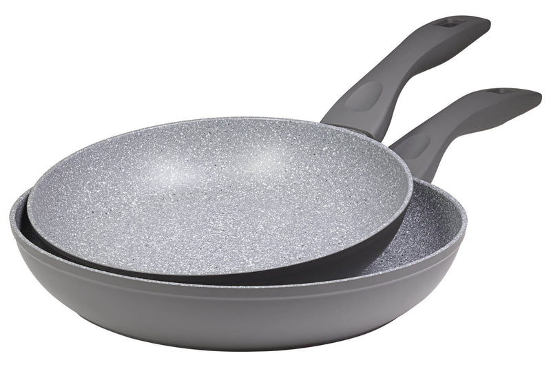 Set 2 Padelle 26-30 cm in Alluminio Forgiato Antiaderente Induzione Collection Rocky Grigie