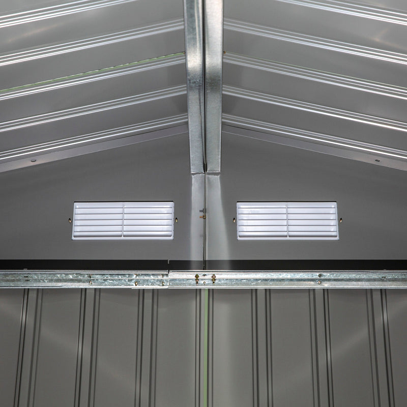 Casetta Box da Giardino 277x195x192 cm in Acciaio e Polipropilene Verde Chiaro