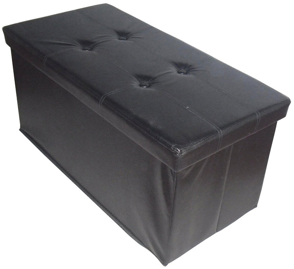 acquista Ottoman Storage 78x38x38 cm en simili cuir noir Bauer Storage