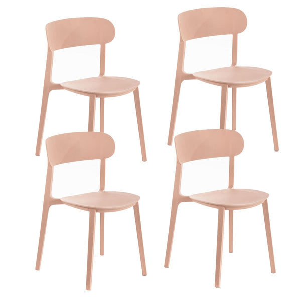 acquista Set 4 Sedie 48x52xH77,5 cm in Polipropilene Cindy Rosa antico