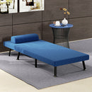 Poltrona Letto Reclinabile in 5 Posizioni 75x70x75 cm in Tessuto Effetto Lino e Acciaio Blu Scuro  