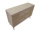 Mobile Paglia di Vienna 120x40,5x81 cm MDF e Impiallacciatura di frassino Marrone