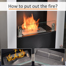 Camino a Bioetanolo da Pavimento 60x20x79 cm Bianco e Nero