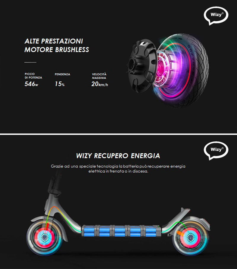 Monopattino Elettrico Pieghevole 350W 36V con Indicazioni di Direzione A6 Pro