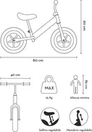 Bicicletta Senza Pedali Balance Bike per Bambini 10 Pollici 80x40x60 cm Sellino e Manubrio Regolabili Sport Rosa  