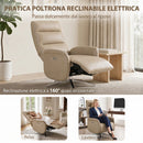 Poltrona Relax Elettrica Reclinabile a 160° 69,5x84x107,5 cm Girevole con Poggiapiedi e Presa USB in Pelle PU Marrone      