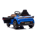 Macchina Elettrica per Bambini Porsche Taycan Turbo S 12V con Telecomando Bluetooth Luci LED e Tappetini Blu