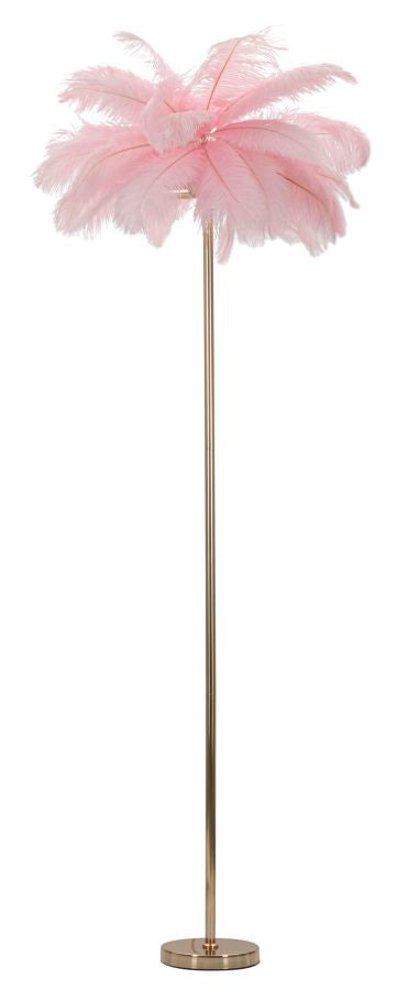 Lampada da Terra Palm Rosa Ø55x160 cm in Ferro e Plastica Rosa e Oro online