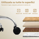 Sedia da Ufficio con Poggiapiedi e Poggiatesta 76x73x117-125 cm in Pelle PU Schiuma e Metallo Bianco Crema      